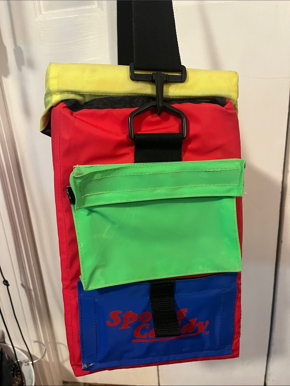 1980’s color block soft cooler “Sports Caddy” w/ strap lunch bag tote